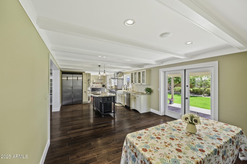 Dining room view to kitchen