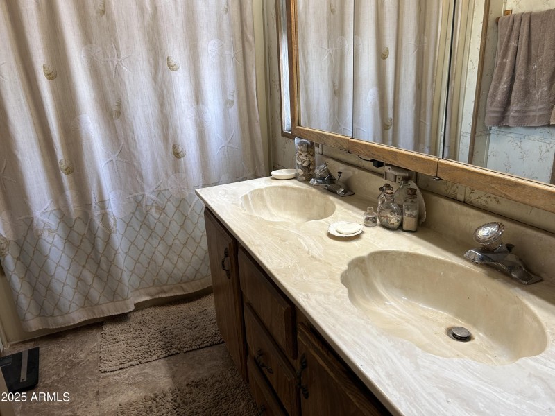 Master bathroom double sinks
