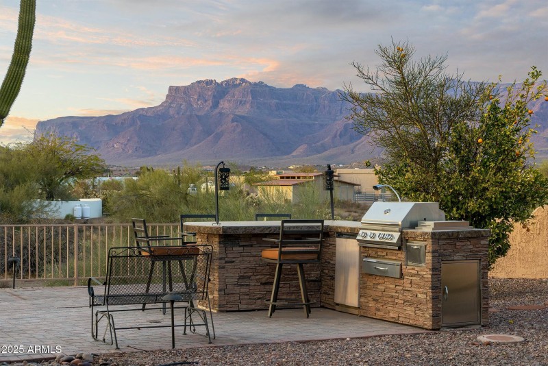 Patio BBQ island with views