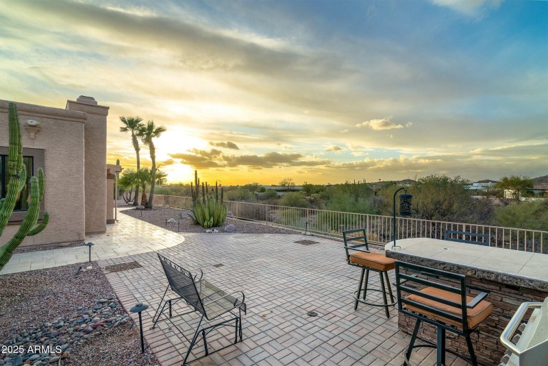 Back patio sunset view