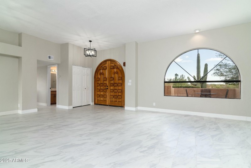 Front door open to great room
