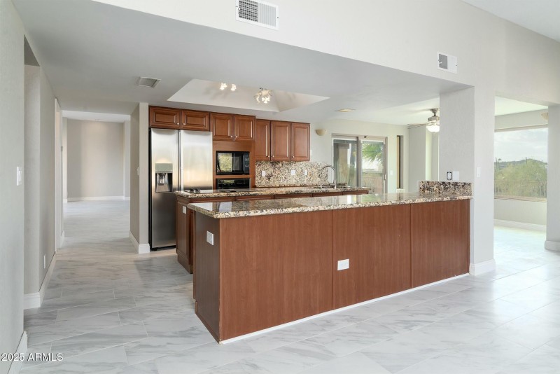 Kitchen with double island
