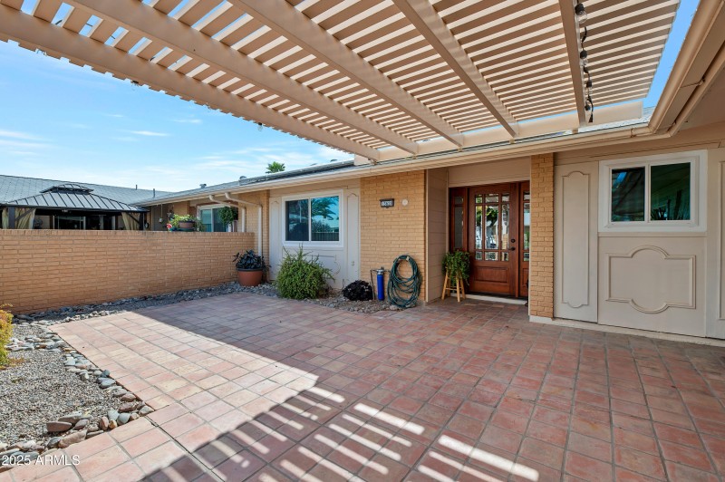 Fenced front patio