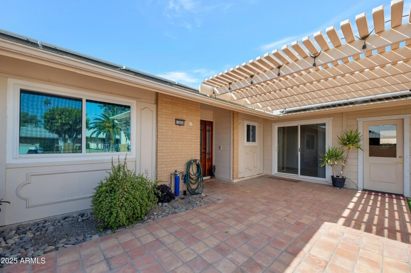 front patio with partial shade cover
