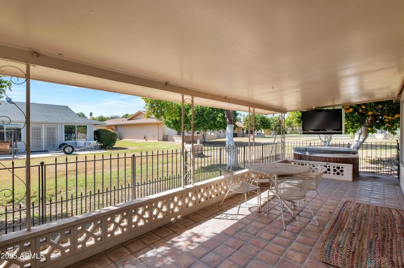 Covered patio and spa