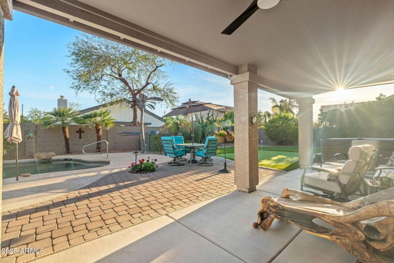 Large covered patio area