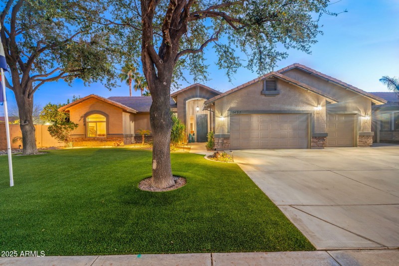 Night View if the Front Of Home