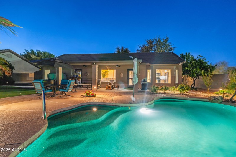 Night view of pool