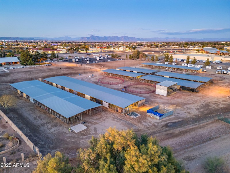Drone shot of entire equestrian center