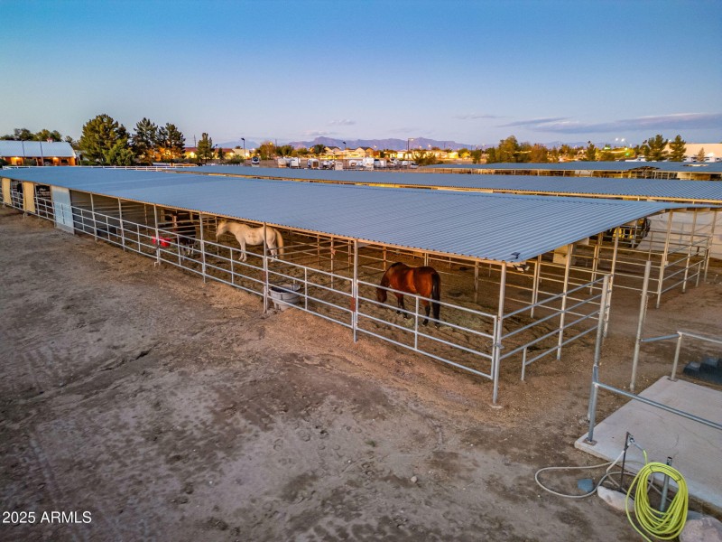 Close up of stables
