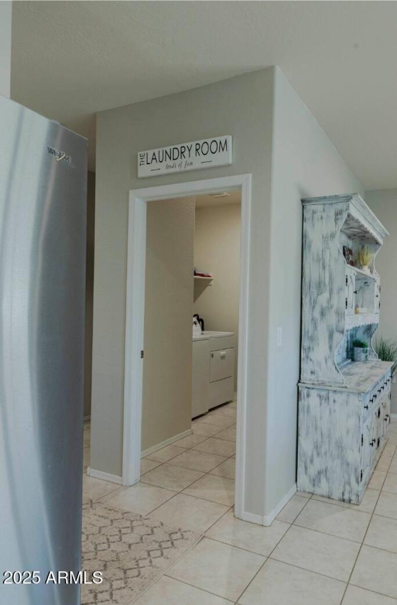 Laundry from kitchen