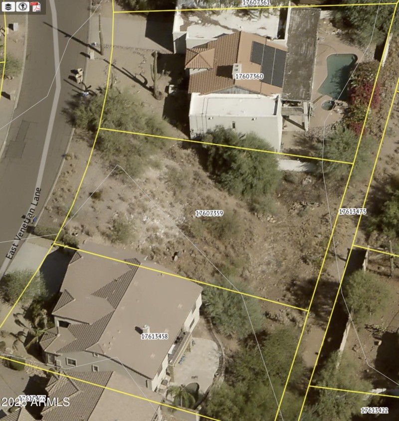 16003 E Venetian Ln County aerial contou