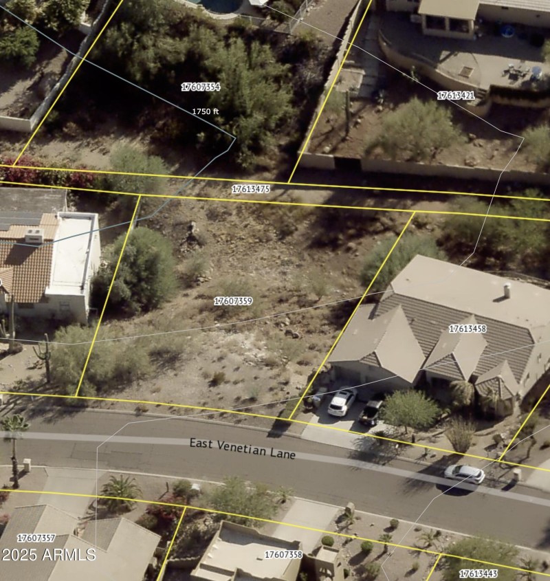 16003 E Venetian Ln County aerial contou
