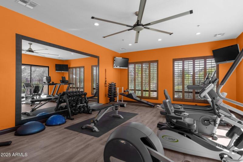 Community center fitness room
