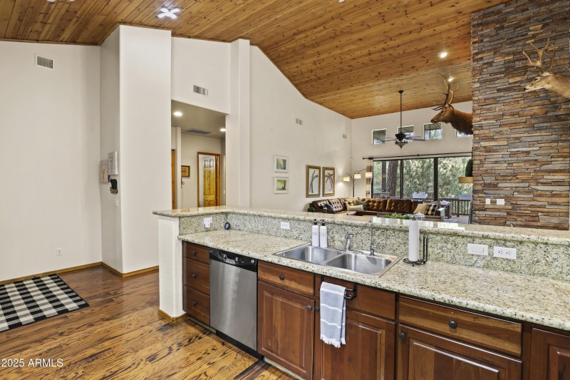 Kitchen open to Living Room