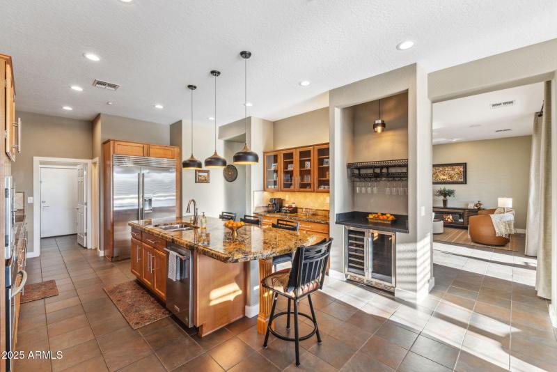 Kitchen with wine bar