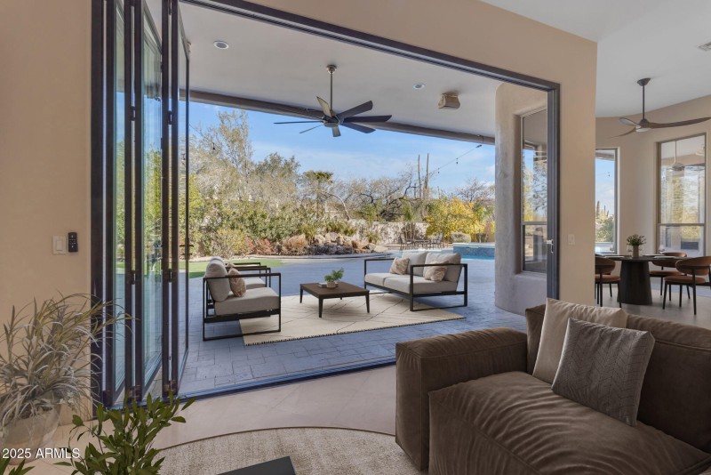 Great Room Wall of Windows Open