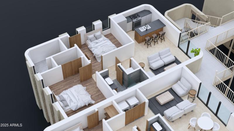 2 bed Rendering