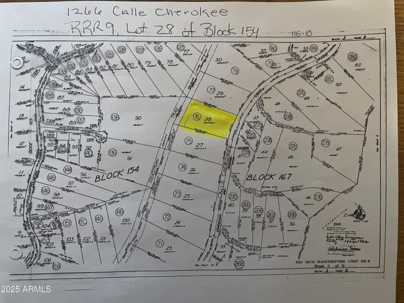Property map of 1266 Calle Cherokee