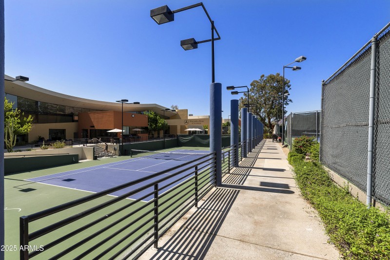 Lighted tennis and pickleball courts