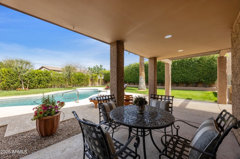Covered patio around pool area
