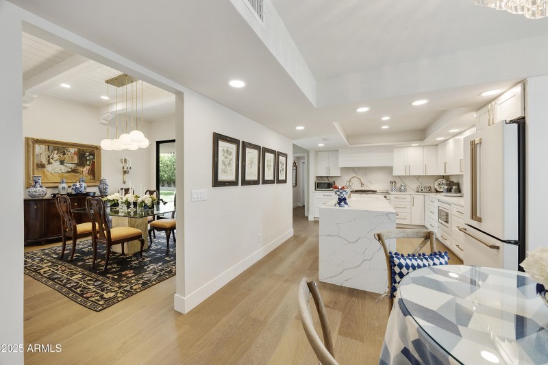 Kitchen view to dining area