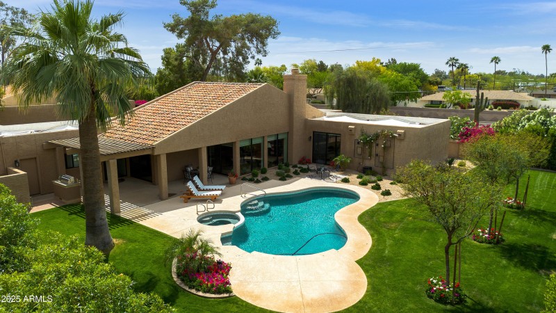 Aerial of back of home