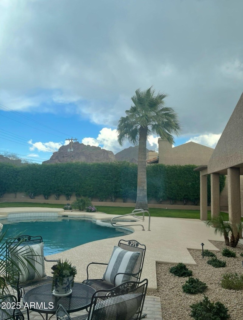 Pool area mountain view