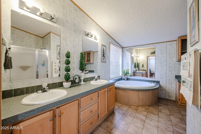 Separate tub and shower