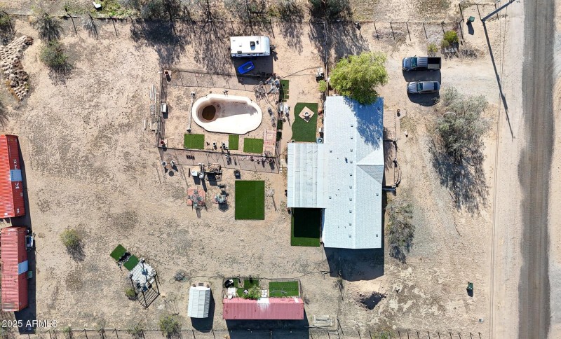 Aerial View: Red Containers have