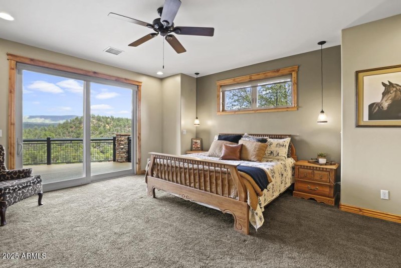 Primary Bedroom with Deck Access and Vie