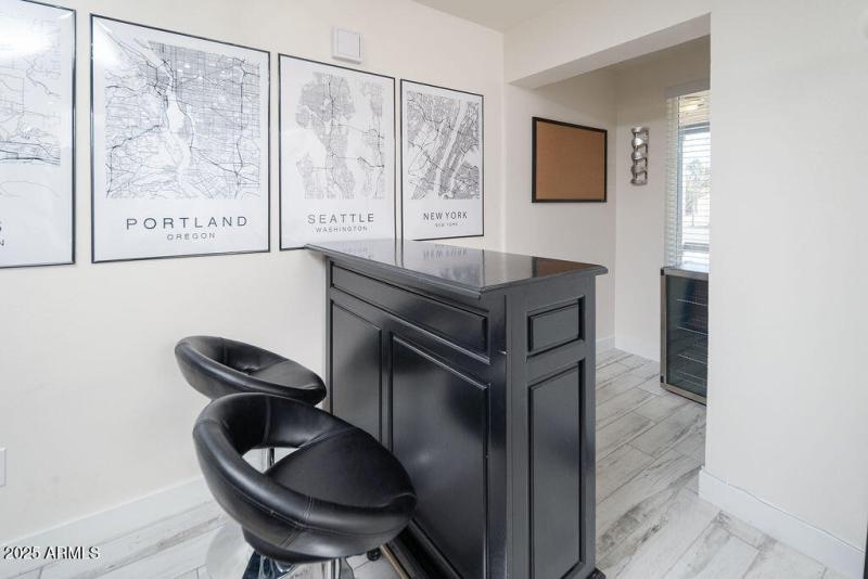 Bar with wine fridge