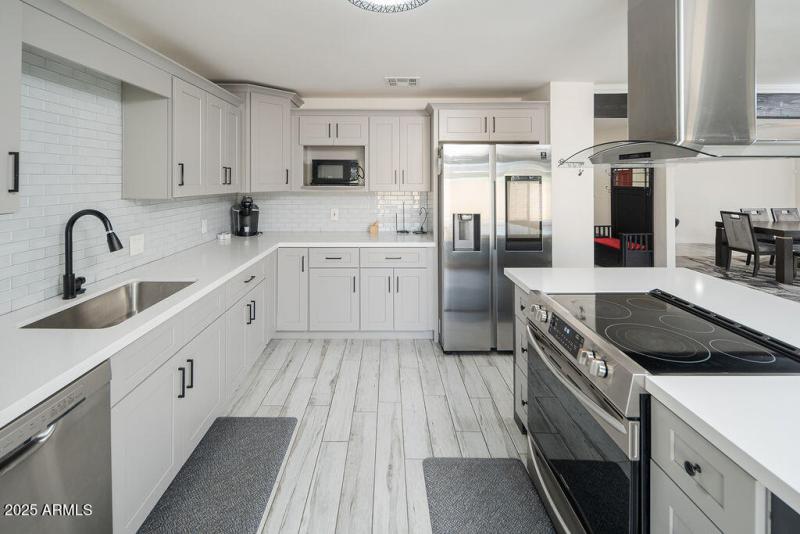 Kitchen from patio sliders