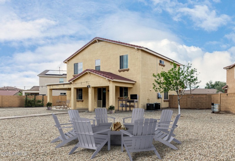 Virtually Staged Firepit Area