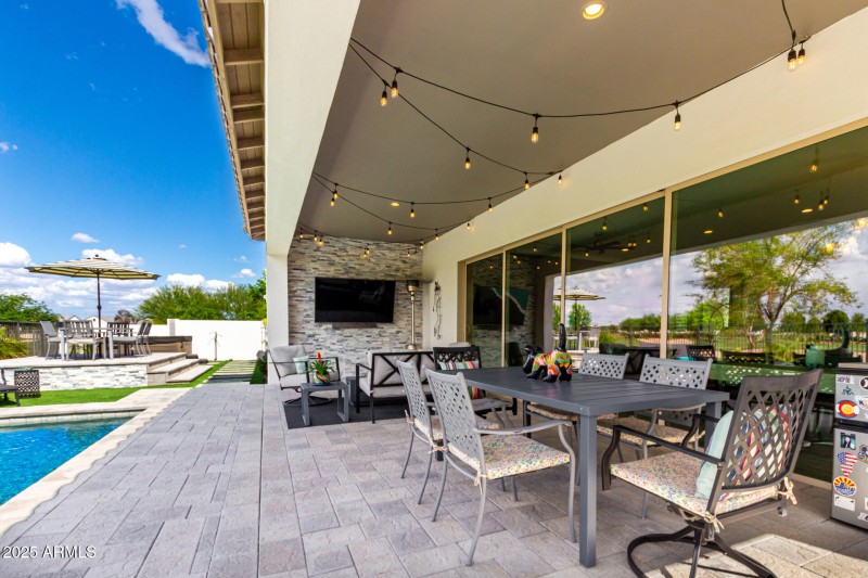Huge Covered Patio with outdoor TV