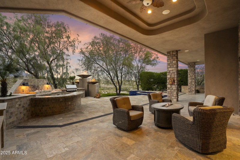 Covered Patio with Fire Features