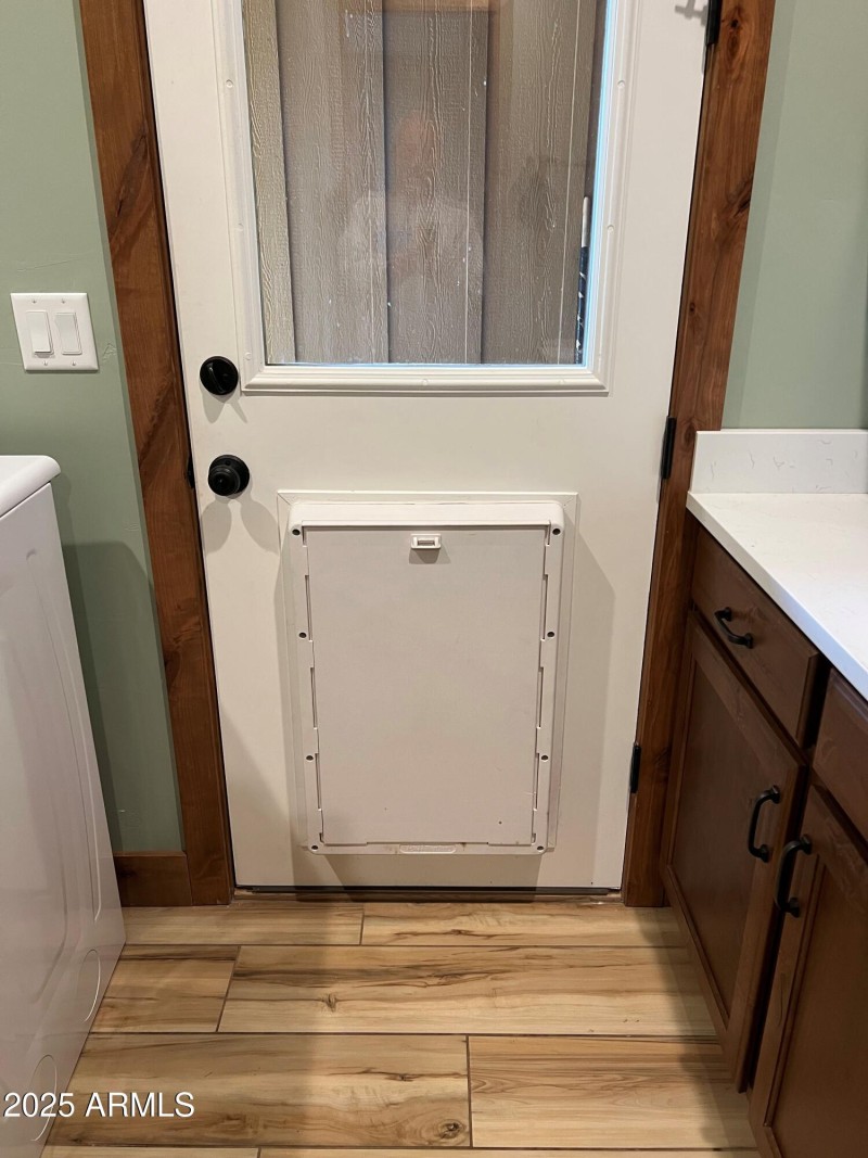 Doggy door in laundry room