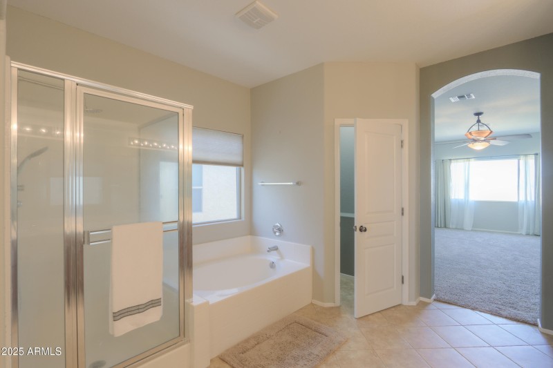 Separate shower/tub
