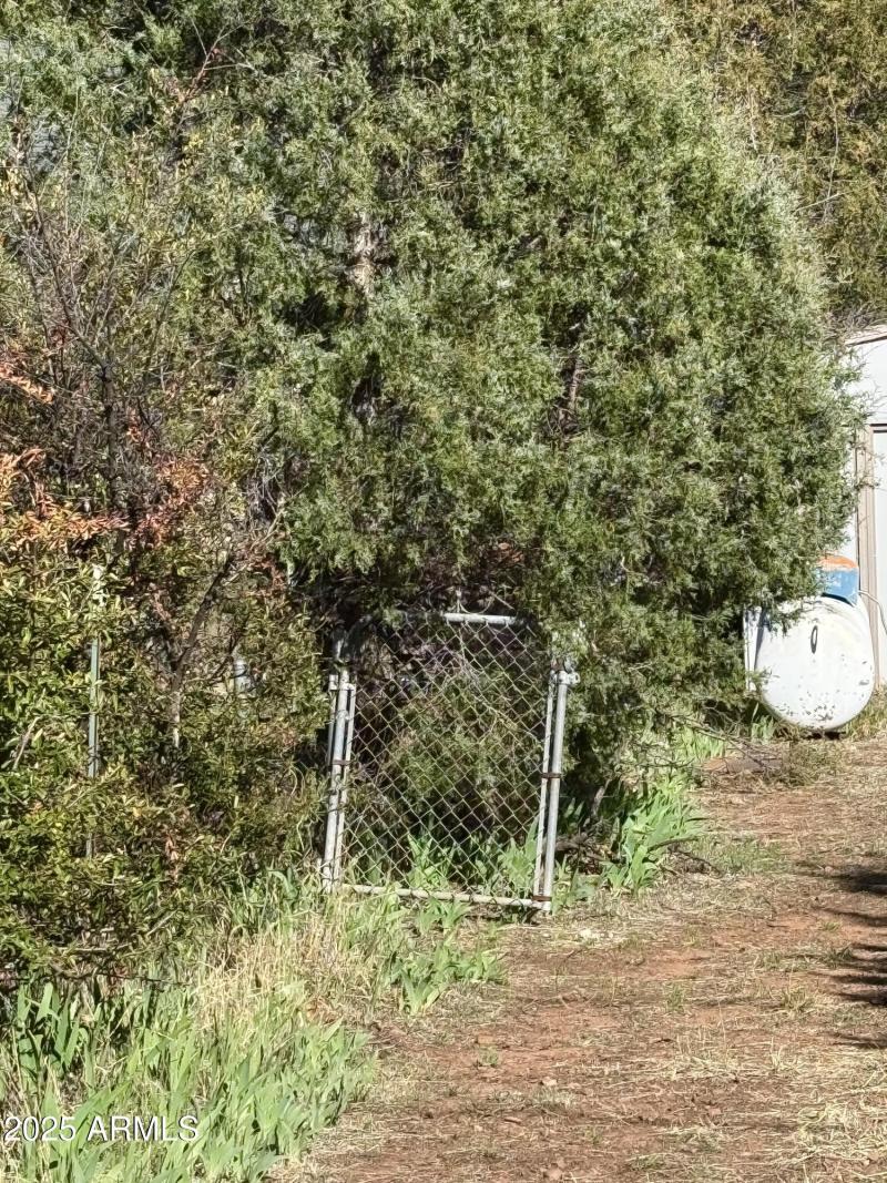 Walk thru gate to garage lot