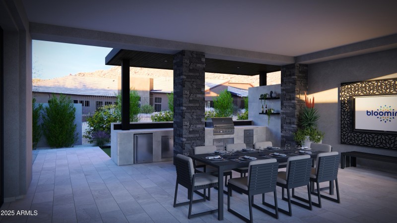 Extended patio to outdoor kitchen