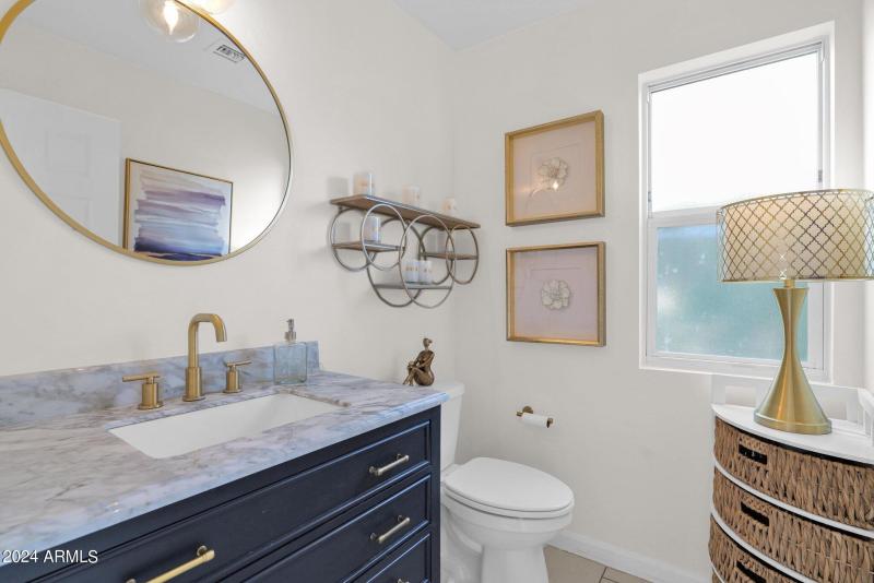 half bath off family room