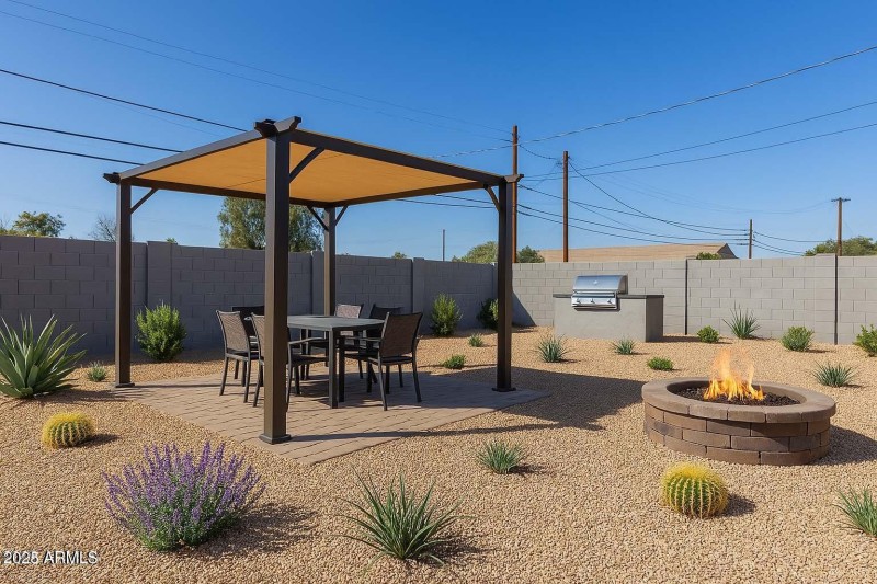 virtual backyard staged