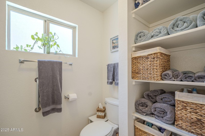 Master bath shelving storage