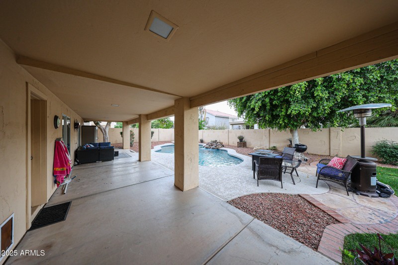 Large covered patio