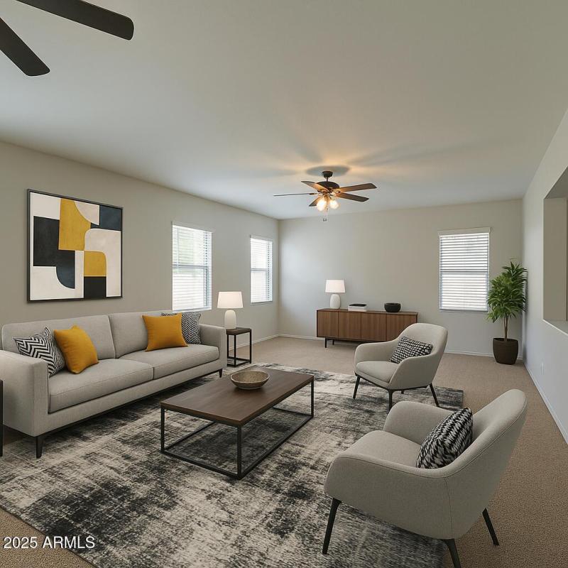 Virtually Staged Living Room