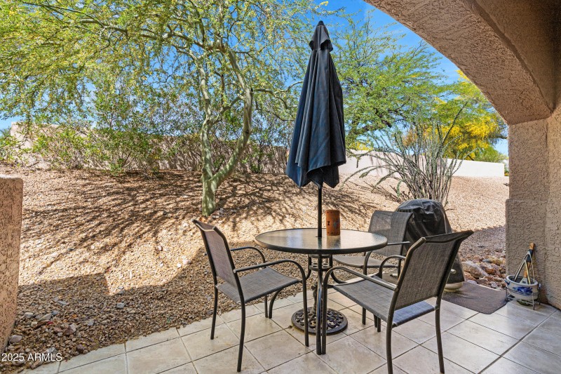 Private covered patio