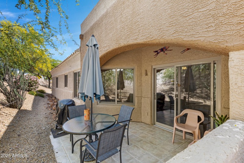 Private covered patio