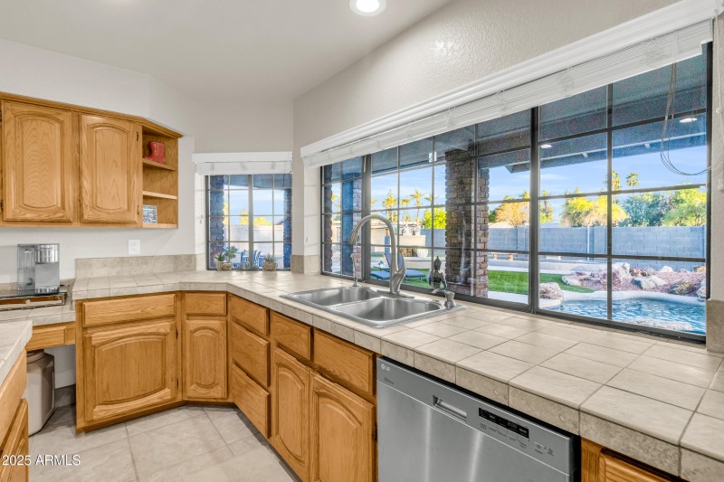 Kitchen w/ Pool View