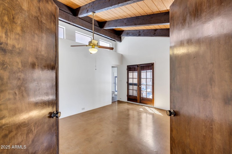 Double doors into Main Bedroom