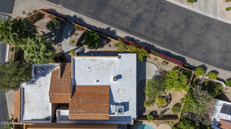 Straight overhead view of lot